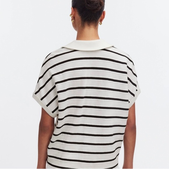 Madewell relaxed v- neck polo shirt in stripe - Picture 5 of 10